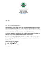 New School Year Welcome Letter