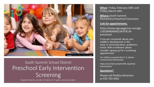 Preschool Early Intervention Screening